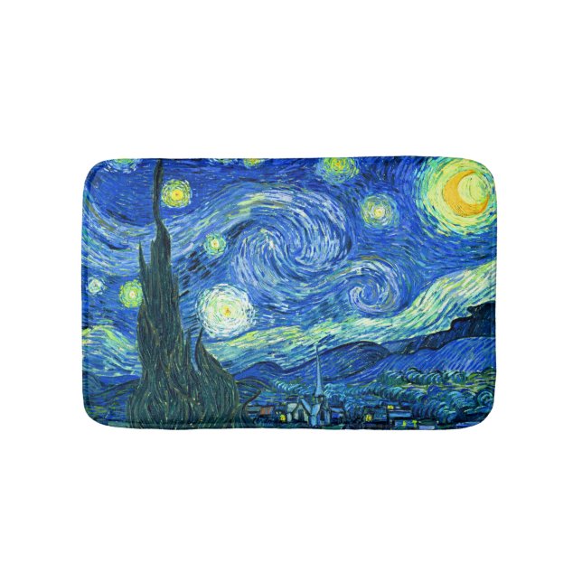 Alfombrilla De Baño PixDezines van gogh noche estrellada/st. remo (Anverso)
