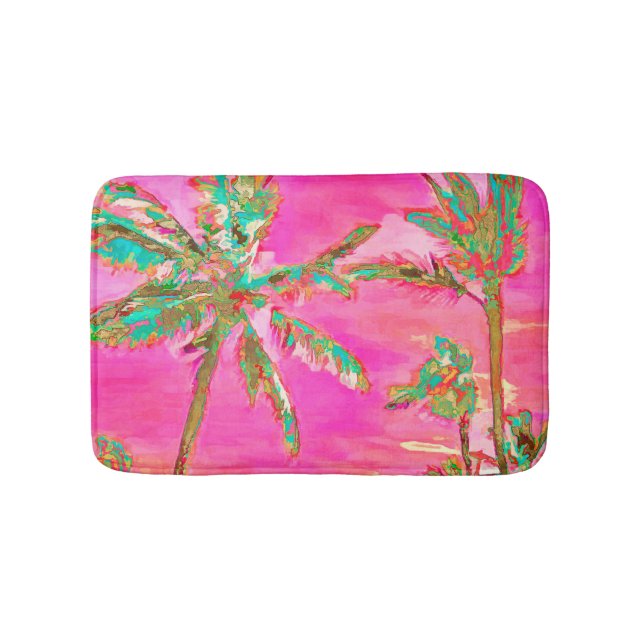 Alfombrilla De Baño PixDezines Vintage Hawaiian Beach/Pink (Anverso)
