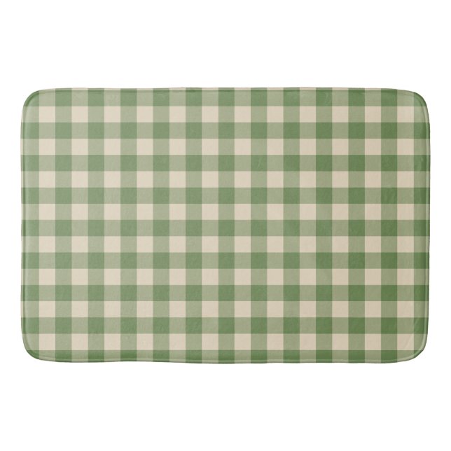 Alfombrilla De Baño Placa de control de Gingham de aguacate Green Cott (Anverso)