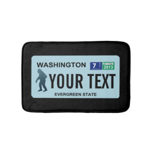 Alfombrilla De Baño Placa de licencia de Washington Sasquatch