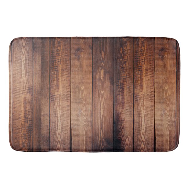Alfombrilla De Baño Placas rusticas de madera oscura (Anverso)
