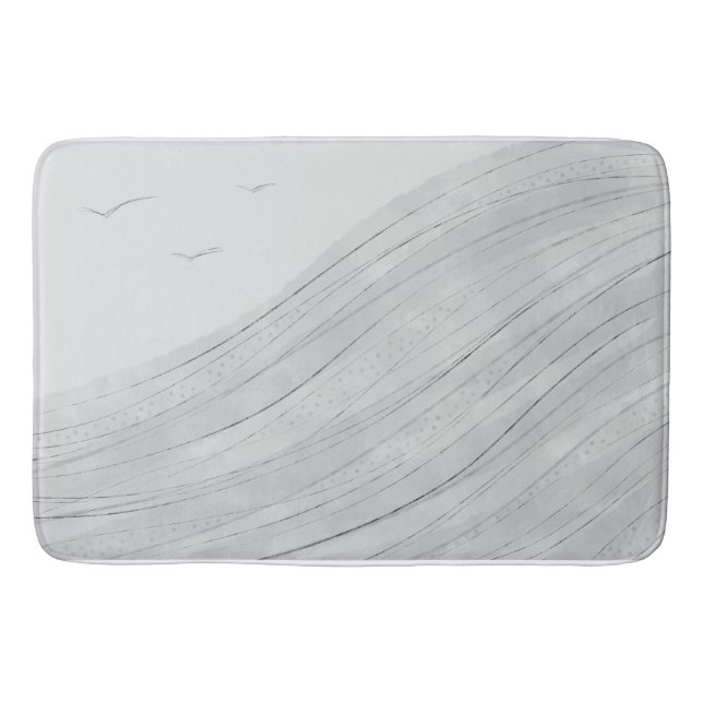 Alfombrilla De Baño Placemat con toalla de cocina de las olas del mar (Anverso)