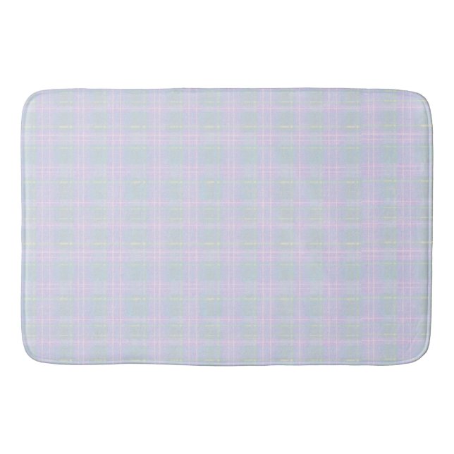 Alfombrilla De Baño Plaid Azul Aqua Pradera (Anverso)