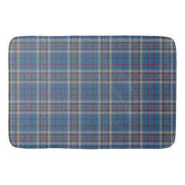 Alfombrilla De Baño Plaid Clan Thompson Gray Blue Check Tartán