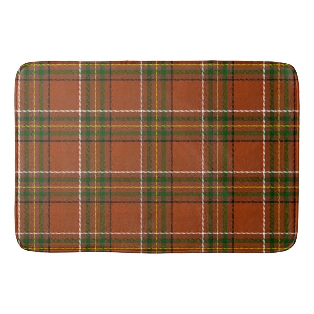 Alfombrilla De Baño Plaid Tartán Terroso Marrón (Anverso)