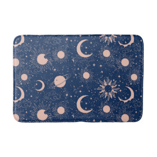 Alfombrilla De Baño Planetas y patrones de estrellas