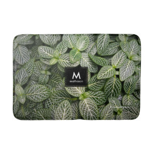 Alfombrilla De Baño Planta de Mosaicos Fittonia con hojas variadas