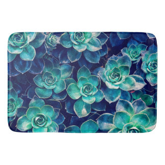 Alfombrilla De Baño Plantas azules y verdes