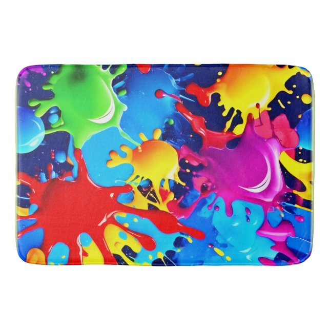 Alfombrilla De Baño Plantas de pintura vibrantes: una instrucción de c (Anverso)