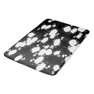 Alfombrilla De Baño Plata de pintura en blanco y negro