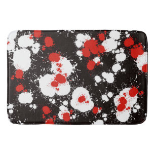 Alfombrilla De Baño Plata de pintura negra, blanca y roja