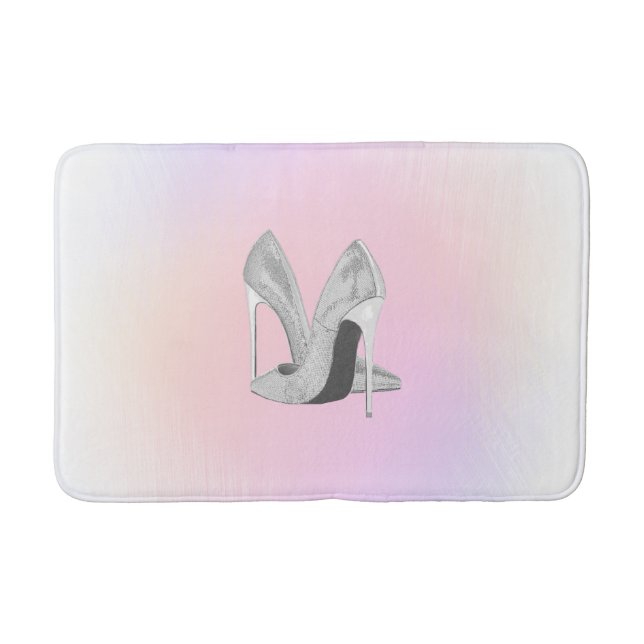 Alfombrilla De Baño Plata Heels Pastels (Anverso)
