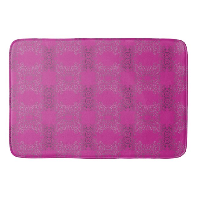 Alfombrilla De Baño Plata Swirls Arabesque Bath Mat (Anverso)