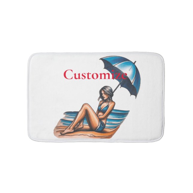 Alfombrilla De Baño Playa de Chica bikini Napping Thunder_Cove (Anverso)