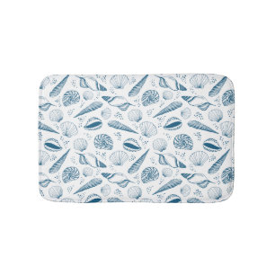 Alfombrilla De Baño Playa de Seashell Blue White