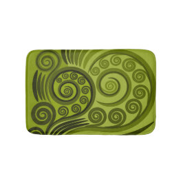 Alfombrilla De Baño Playful Green Fern Frond Swirl