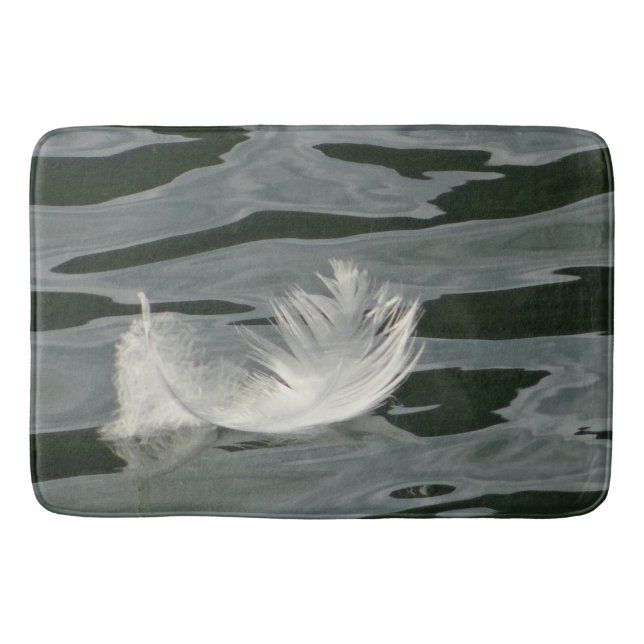Alfombrilla De Baño plumas blancas de bonito (Anverso)