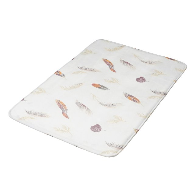 Alfombrilla De Baño Plumas de Moda Colección de Lujo Boho (Angular)