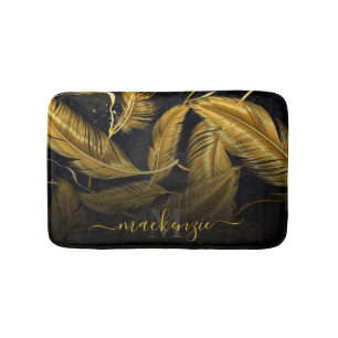 Alfombrilla De Baño Plumas de oro