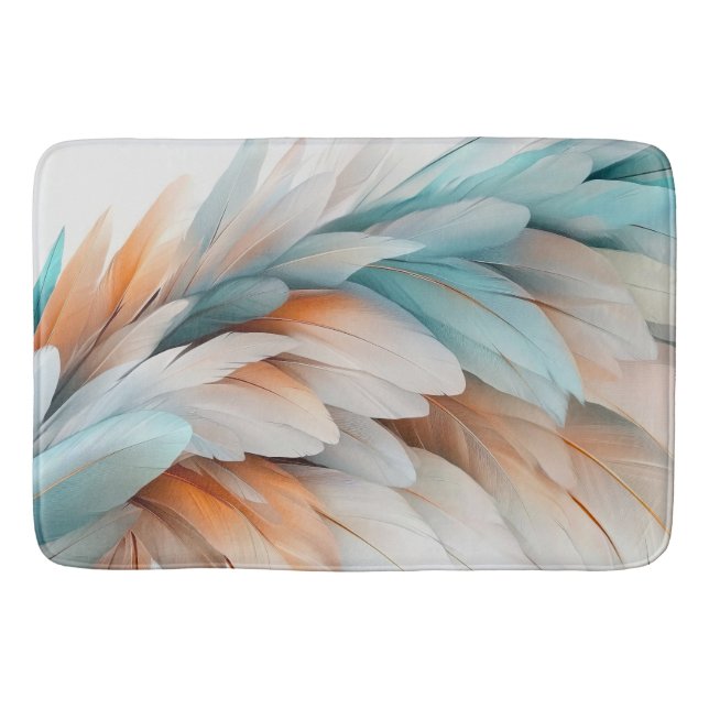 Alfombrilla De Baño Plumas suaves pastel (Anverso)