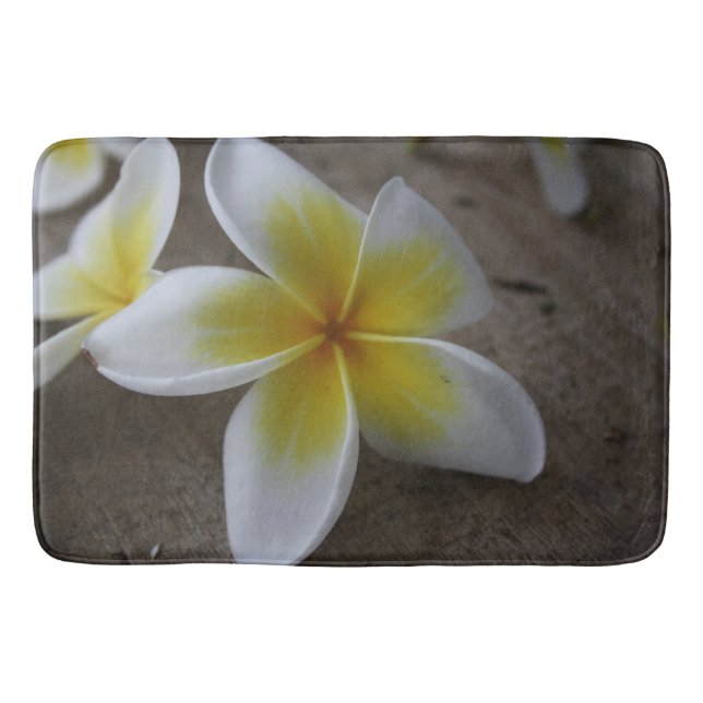 Alfombrilla De Baño Plumeria - Frangipani Fotografía Floral (Anverso)