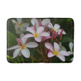 Alfombrilla De Baño Plumeria rosado y blanco