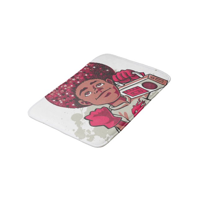 Alfombrilla de baño – Poder JUVENIL Afro y Boombox (Angular)