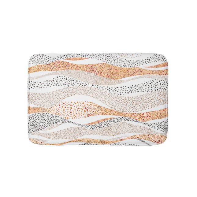 Alfombrilla De Baño Pointillism Wavy Polka: Textil de Doodle lindo (Anverso)
