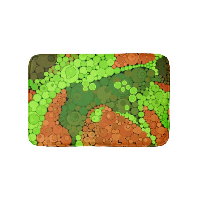 Alfombrilla De Baño Pointillismo sin foco, círculos pintados a mano al (Anverso)