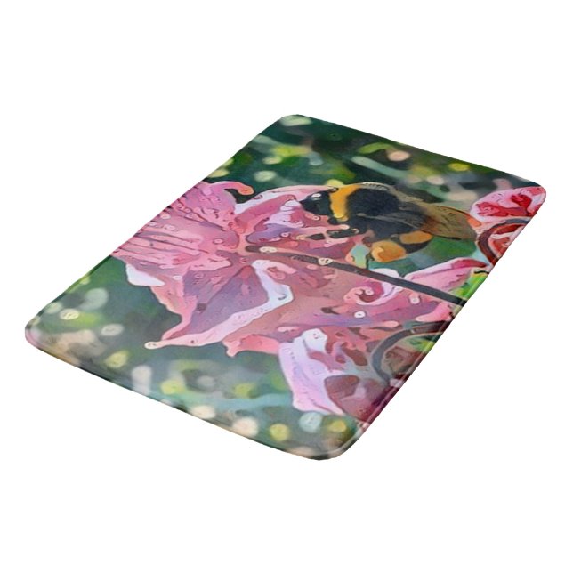 Alfombrilla De Baño Polar Bee Blooming flowers garden (Angular)