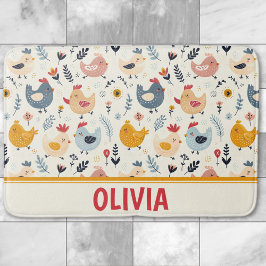 Alfombrilla De Baño Pollitos Lindos en la Granja Personalizado