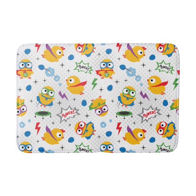 Alfombrilla De Baño Pollo superhéroe (Anverso)