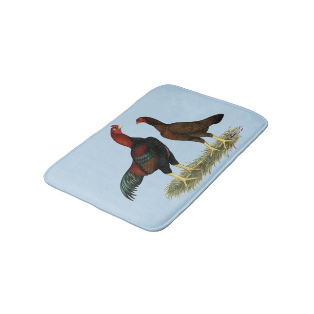 Alfombrilla De Baño Pollos Aseel Black Red (Angular)