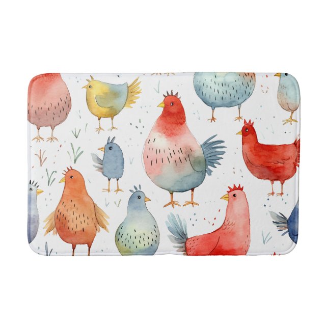 Alfombrilla De Baño Pollos de granja (Anverso)
