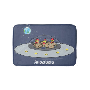 Alfombrilla De Baño Pollos divertidos en el ilustracion del personaliz