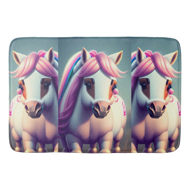 Alfombrilla De Baño Pony Espíritu 3D 2 (Anverso)