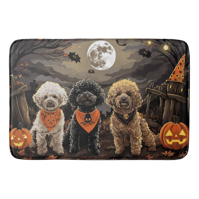 Alfombrilla De Baño Poodle Halloween Spooky (Anverso)