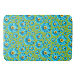 Alfombrilla De Baño Pop Daisy Aqua Blue
