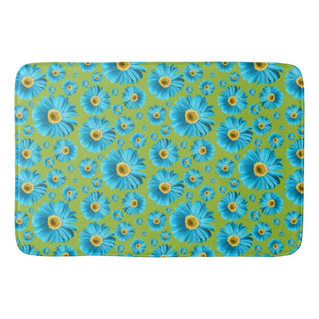 Alfombrilla De Baño Pop Daisy Aqua Blue (Anverso)