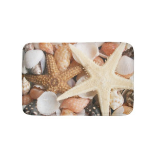 Alfombrilla De Baño Porciones de Seashells, estrellas de mar