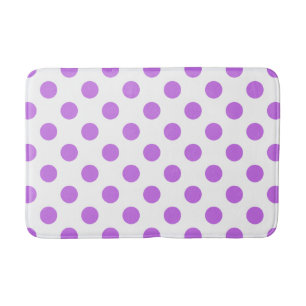 Alfombrilla De Baño Pos de Lilac y de polka blanca