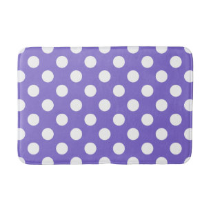 Alfombrilla De Baño Pos de polka blanco en periwinkle