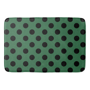 Alfombrilla De Baño Pos de polka negra en verde gelatina