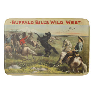 Alfombrilla De Baño Póster de vaquero del oeste salvaje de Buffalo Bil
