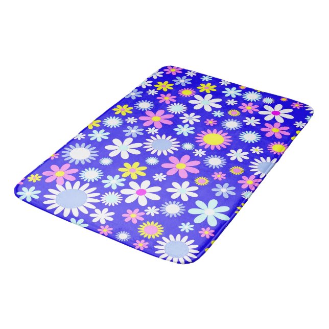 Alfombrilla De Baño Potencia de las flores azules (Angular)