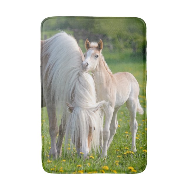 Alfombrilla De Baño Potro lindo del bebé de los caballos de Haflinger (Frente vertical)
