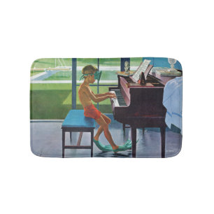 Alfombrilla De Baño Práctica del piano del Poolside