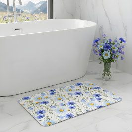 Alfombrilla De Baño Prado de flores silvestres azules