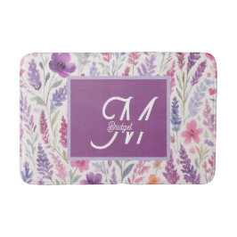 Alfombrilla De Baño prado de primavera botánica rosa lila rosada Paste