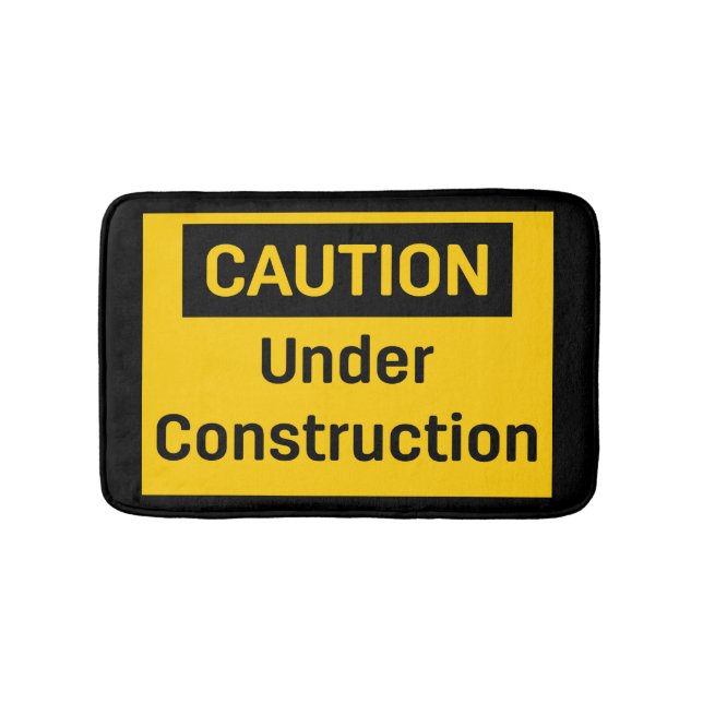 Alfombrilla De Baño PRECAUCIÓN bajo construcción (Anverso)